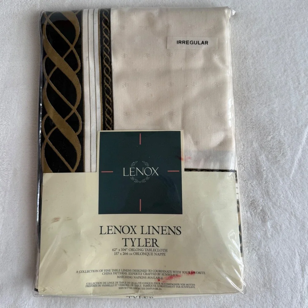 Vintage‎ 1989 Lenox Linens Tyler Oblong Tablecloth 62